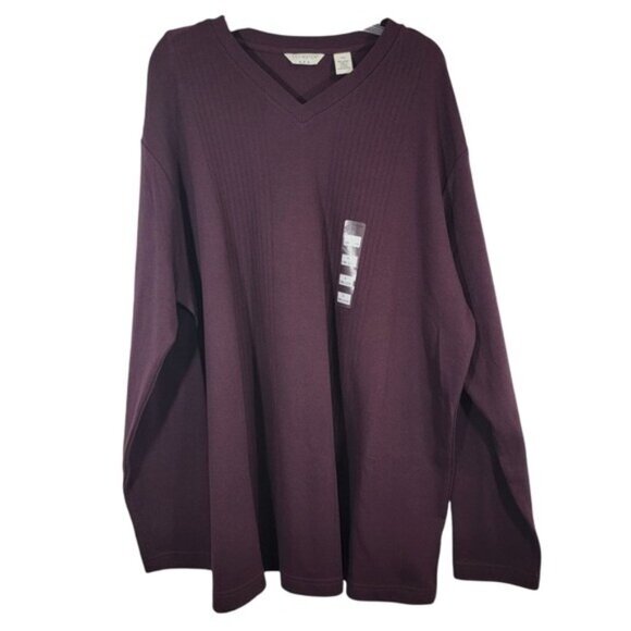 Covington V-Neck Sweater Long Sleeve Cotton Dark Wine Color Mens XL NEW NWT - Picture 1 of 4